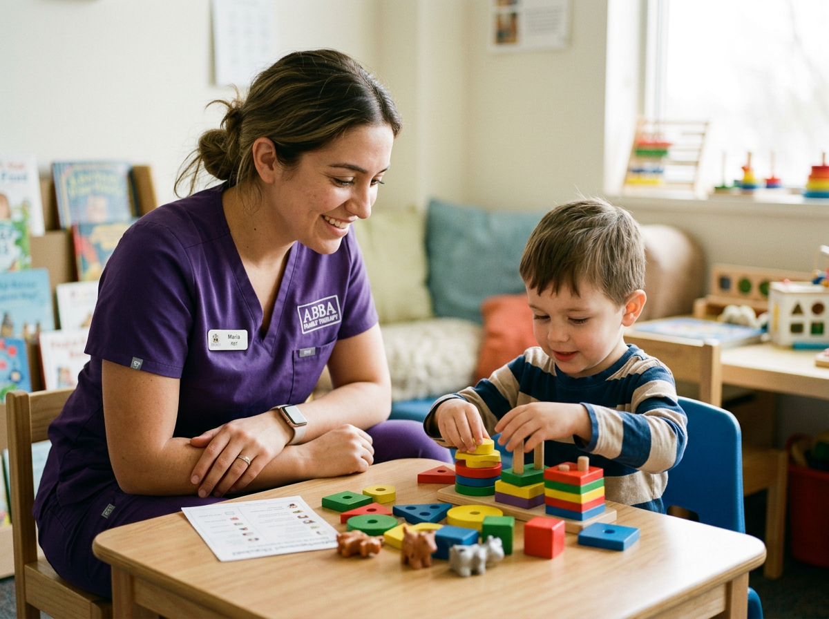 ABBA Family Therapy therapist working with child